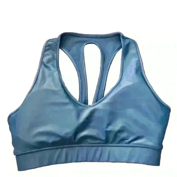 Carbon38 Womens Teal Luxury Stretch Activewear Action Bra 2.0 in Takara Shine S - Picture 3 of 9